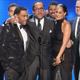 Black-ish creator Kenya Barris (center) with his show colleagues (from left) Laurence Fishburne, Anthony Anderson, Tracee Ellis Ross, and Yara Shahidi, accepting the award for Outstanding Comedy Series at the NAACP Image Awards Feb. 11, 2017, in Pasadena, Calif.